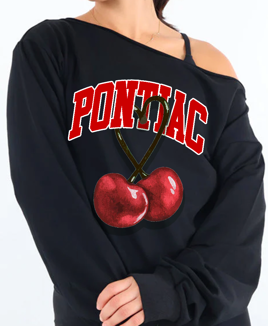 Future Cherries Off Shoulder Crewneck Sweatshirt